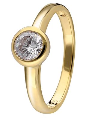 trendor Schmuck Damenring 925 Silber Goldplattiert Zirkonia-Ring 41632
