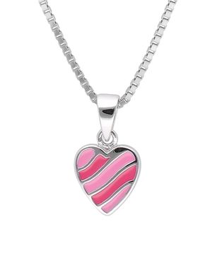 trendor Schmuck Kinder-Halskette Silber 925 Collier mit Herz-Anhänger 41676
