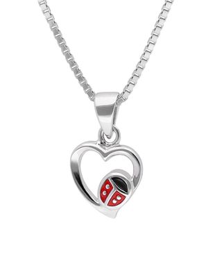 trendor Schmuck Mädchen-Halskette mit Herz-Anhänger Silber 925 Collier 41677
