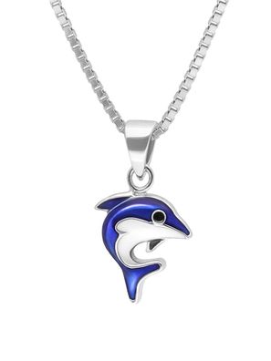 trendor Schmuck Kinder-Halskette Silber 925 Collier mit Delfin-Anhänger 41678