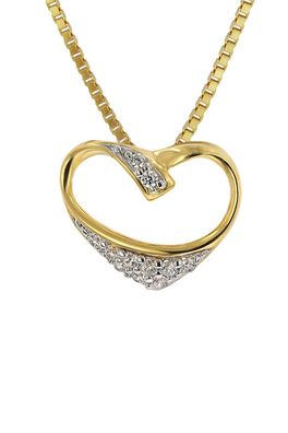 trendor Schmuck Damen-Halskette Silber 925 Vergoldet Herz-Collier 41683