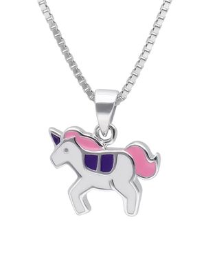 trendor Schmuck Mädchen-Halskette Einhorn 925 Silber Collier 41684