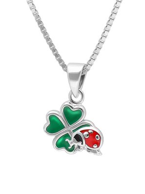 trendor Schmuck Kinder-Halskette Silber 925 Collier mit Glücksbringer 41686