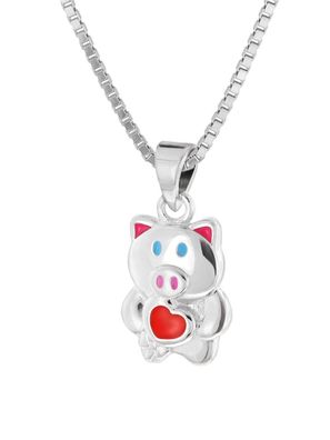 trendor Schmuck Kinder-Halskette Silber 925 Collier mit Glücksschwein 41694