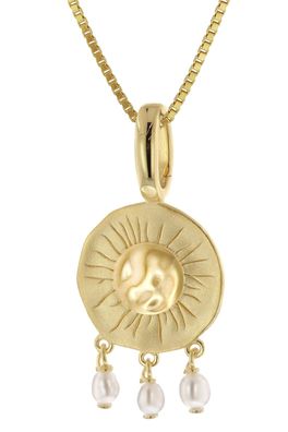 trendor Schmuck Damen-Halskette Sonne 925 Silber Vergoldet 41698