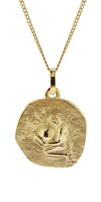 trendor Schmuck Halskette mit Sternzeichen Wassermann Gold 333/8K Ø 16 mm 41920-02