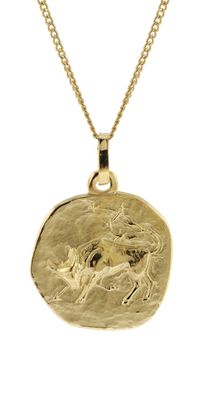 trendor Schmuck Halskette mit Sternzeichen Stier Gold 333/8K Ø 16 mm 41920-05