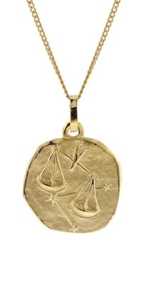 trendor Schmuck Halskette mit Sternzeichen Waage Gold 333/8K Ø 16 mm 41920-10