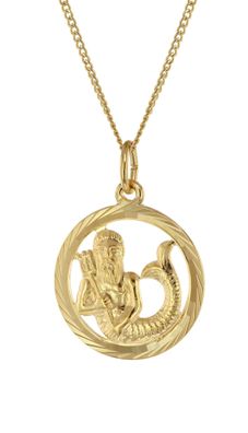 trendor Schmuck Halskette mit Wassermann Sternzeichen 333 Gold Ø 16 mm 41980-02