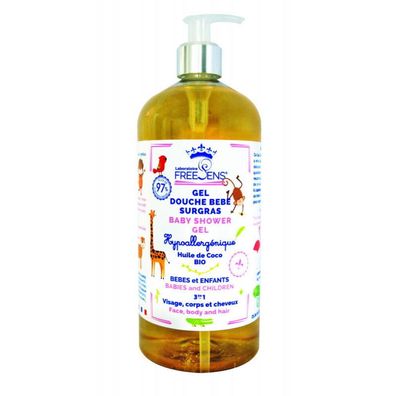 Freesens, Duschgel und Shampoo 2-in-1, Kokosnussöl, 1000 ml