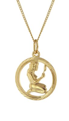 trendor Schmuck Halskette mit Jungfrau Sternzeichen 333 Gold Ø 16 mm 41980-09