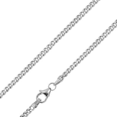 trendor Schmuck Herren-Halskette 925 Silber Rhodiniert Panzerkette 2,7 mm breit 1505