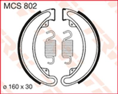 MCS802 Bremsbacken 160x30 Honda 250 CB CJ 300 TRX 350 CB 360 CB 400 CB
