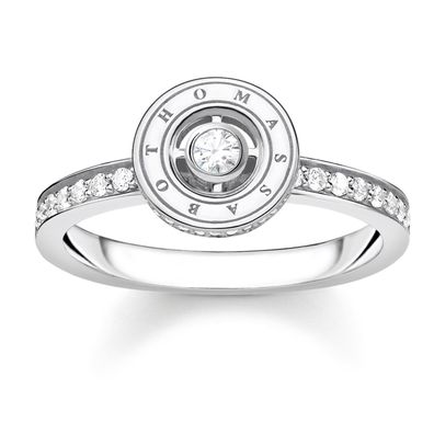 Thomas Sabo Schmuck Silberring für Damen Kreis mit Weißen Steinen TR2255-051-14