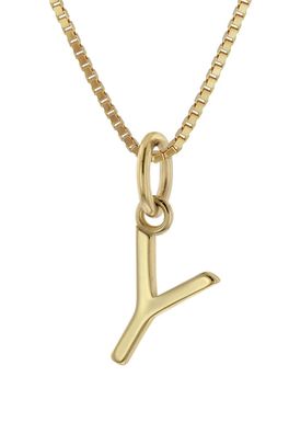 trendor Schmuck Damen-Kette mit Buchstabe Y Anhänger Gold auf Silber 925 15255-Y