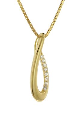 trendor Schmuck Damen-Halskette 925 Silber Vergoldet mit Synth. Zirkonias 15611