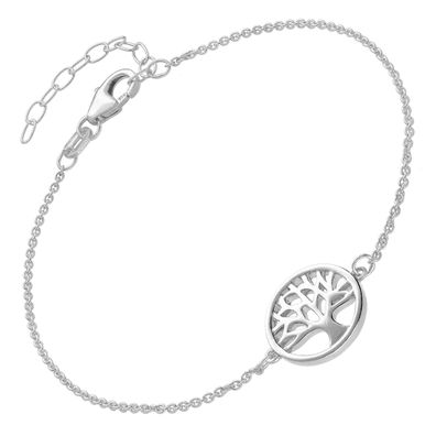 trendor Schmuck Mädchen-Armband mit Lebensbaum 925 Silber 15809