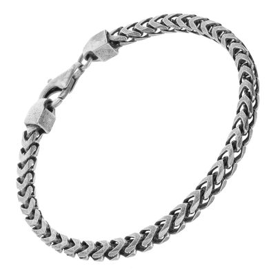 trendor Schmuck Herrenarmband 925 Silber Oxydiert Fuchsschwanzkette 4,3 mm breit 158