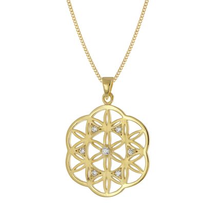trendor Schmuck Damen-Kette Mandala 925 Silber Vergoldet 15950