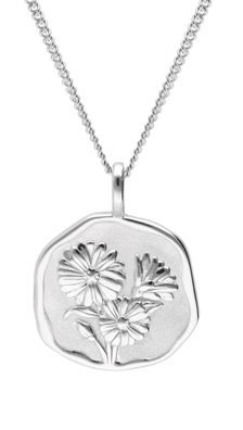 trendor Schmuck Halskette mit Monatsblume April 925 Silber Rhodiniert 68000-04