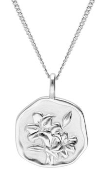 trendor Schmuck Halskette mit Monatsblume Mai 925 Silber Rhodiniert 68000-05