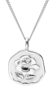 trendor Schmuck Halskette mit Monatsblume Juni 925 Silber Rhodiniert 68000-06