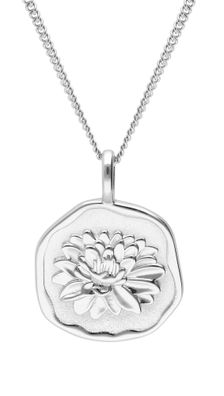 trendor Schmuck Halskette mit Monatsblume Juli 925 Silber Rhodiniert 68000-07