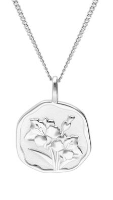 trendor Schmuck Halskette mit Monatsblume August 925 Silber Rhodiniert 68000-08
