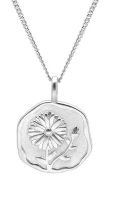 trendor Schmuck Halskette mit Monatsblume September 925 Silber Rhodiniert 68000-09