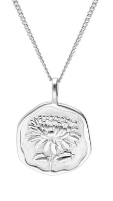 trendor Schmuck Halskette mit Monatsblume November 925 Silber Rhodiniert 68000-11