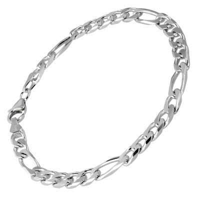 trendor Schmuck Silber Herren-Armband Figaro Breite 5,3 mm 41444