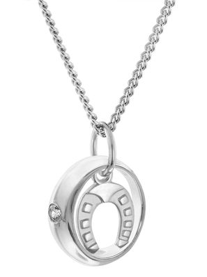 trendor Schmuck Kinder-Halskette Taufkette 925 Silber Taufring mit Hufeisen 68069