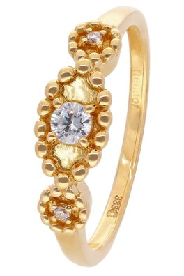 trendor Schmuck Damen-Ring 333 Gelbgold mit Zirkonia 68151