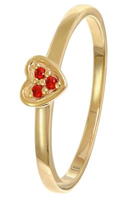 trendor Schmuck Damenring Gold 333/8K Herz Mit Roten Zirkonias 41539