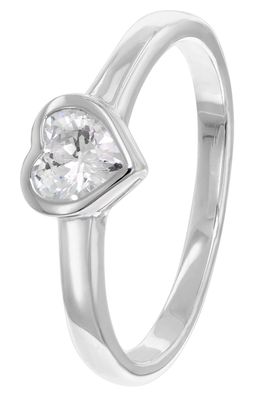 trendor Schmuck Damenring Weißgold 333/8K Mit Zirkonia Herz 41560