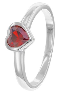 trendor Schmuck Damenring Weißgold 333/8K Mit Rotem Zirkonia Herz 41561