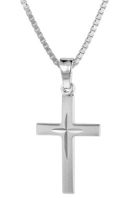 trendor Schmuck Kreuz-Anhänger 18 mm Weißgold 585 mit Silberkette für Kinder 75419