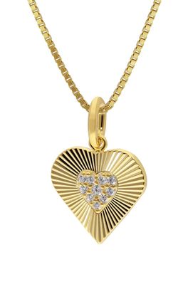 trendor Schmuck Halskette mit Herz-Anhänger 925 Silber Vergoldet 68234