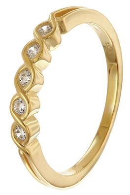trendor Schmuck Damenring Gold 333/8K mit Zirkonias 68395
