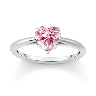 Thomas Sabo Schmuck Damen-Ring Pinkfarbenes Herz Silber TR2476-051-9
