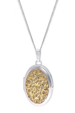 trendor Schmuck Damen-Kette mit Medaillon aus 925 Silber Bicolor 68504