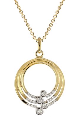 trendor Schmuck Damen-Halskette 925 Silber Goldplattiert mit Zirkonia 28000