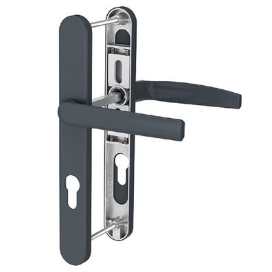 Schmalrahmengarnitur Schutzbeschlag Rolladengriff - Drücker 8 / 92 mm - Anthrazit
