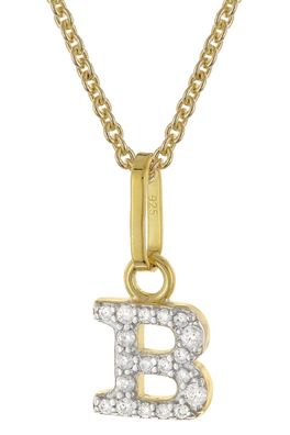 trendor Schmuck Damen-Halskette mit Buchstabe B Anhänger 925 Silber Vergoldet 28266