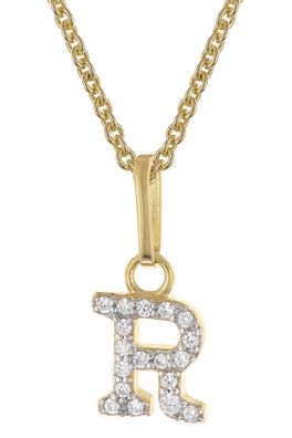 trendor Schmuck Damen-Halskette mit Buchstabe R Anhänger 925 Silber Vergoldet 28266