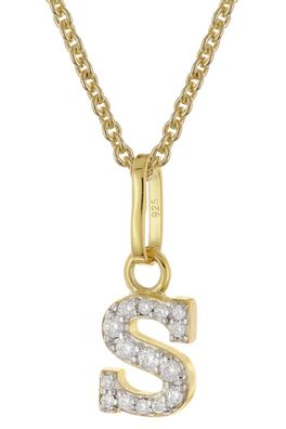 trendor Schmuck Damen-Halskette mit Buchstabe S Anhänger 925 Silber Vergoldet 28266