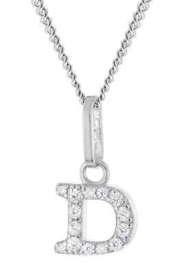 trendor Schmuck Damen-Kette mit Buchstabe D 925 Silber Rhodiniert 28240-D