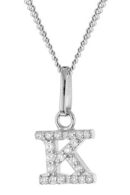trendor Schmuck Damen-Kette mit Buchstabe K Anhänger 925 Silber Rhodiniert 28240-K