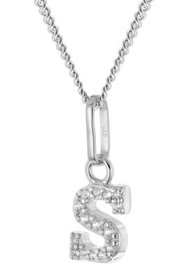 trendor Schmuck Damen-Halskette mit Buchstabe S Anhänger 925 Silber Rhodiniert 28240