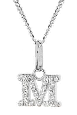 trendor Schmuck Damen-Kette mit Buchstabe M Anhänger 925 Silber Rhodiniert 28240-M